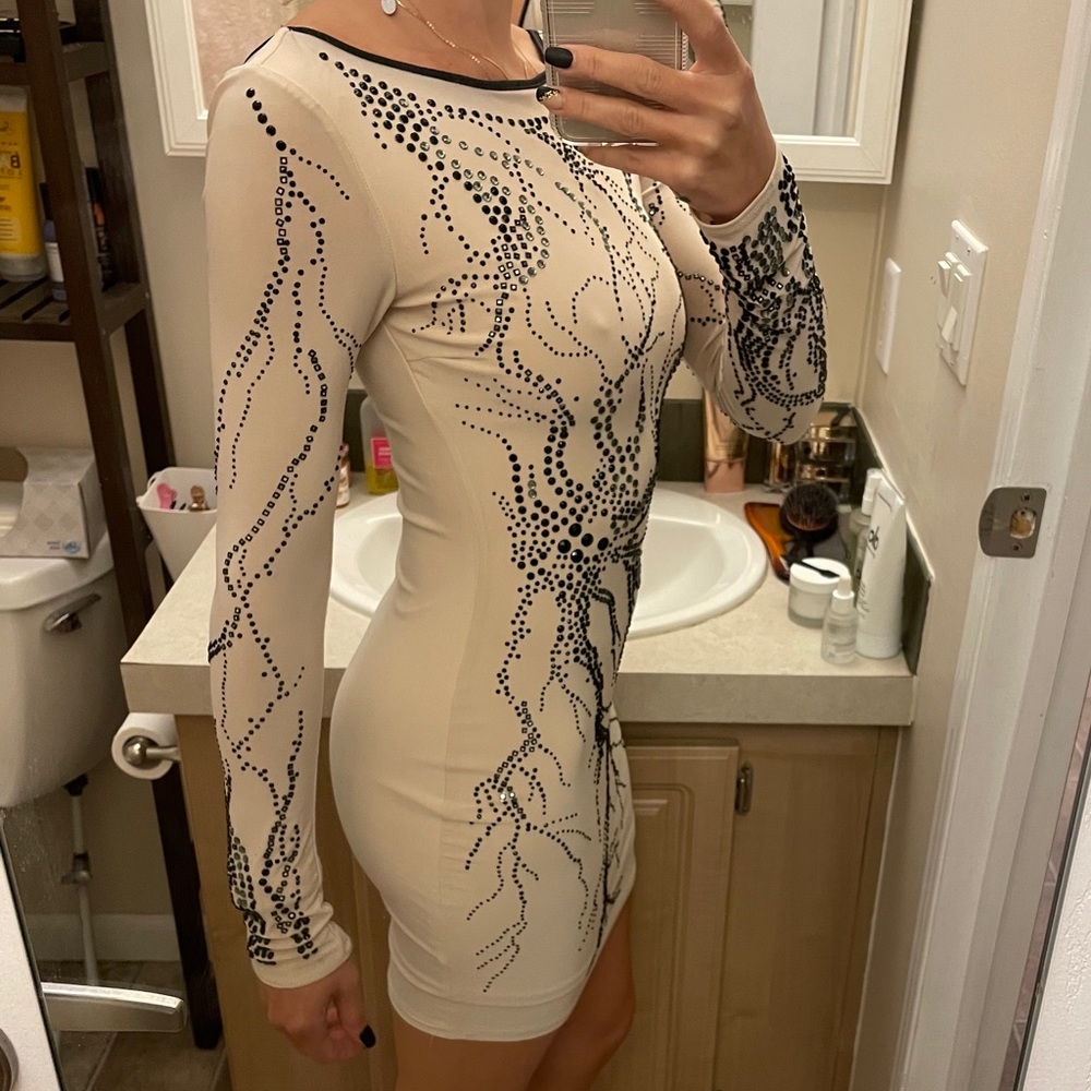 Cream dress with studs